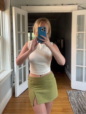 Olive Green Mini Skirt